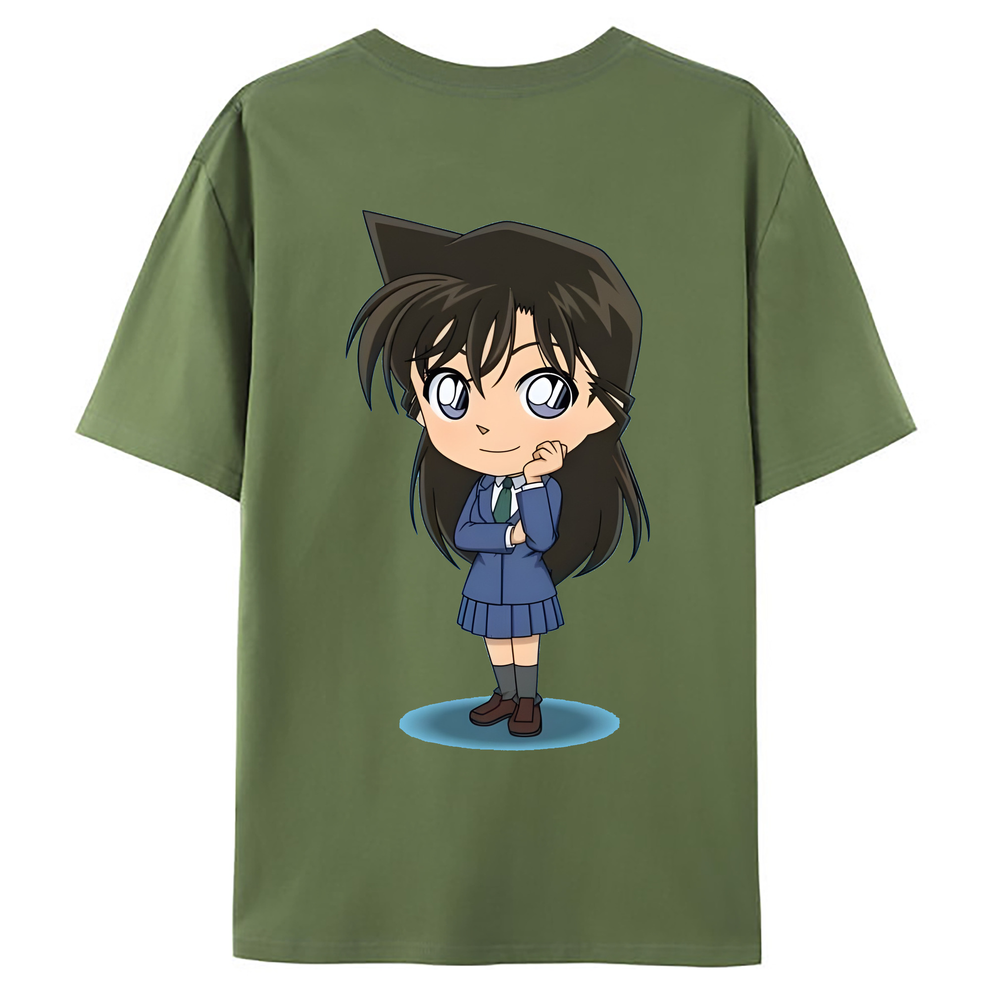 （画像用） 名探偵コナン 毛利 蘭 もうり らん、モーリ ラン Detective Conan Rachel Moore 綿100％ メンズ半袖Tシャツ（バックプリント） 通気性
